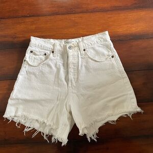 Abercrombie & Fitch High Waisted White Jean Shorts
